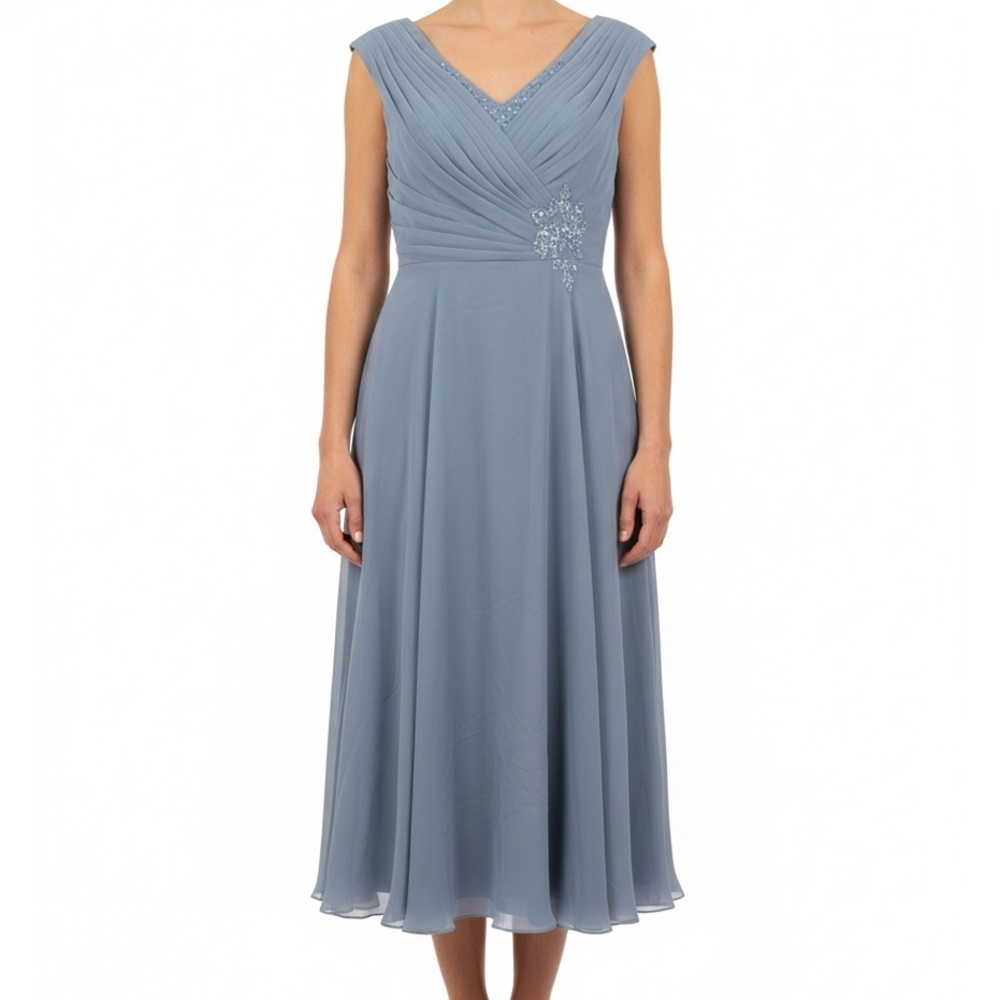Elegant Blue Sleeveless Dress